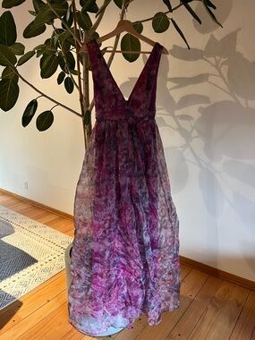 elegant moment multi watercolor tie-dye backless maxi dress Blue Multi Watercolor Print Maxi Dress - All Dresses main image 1